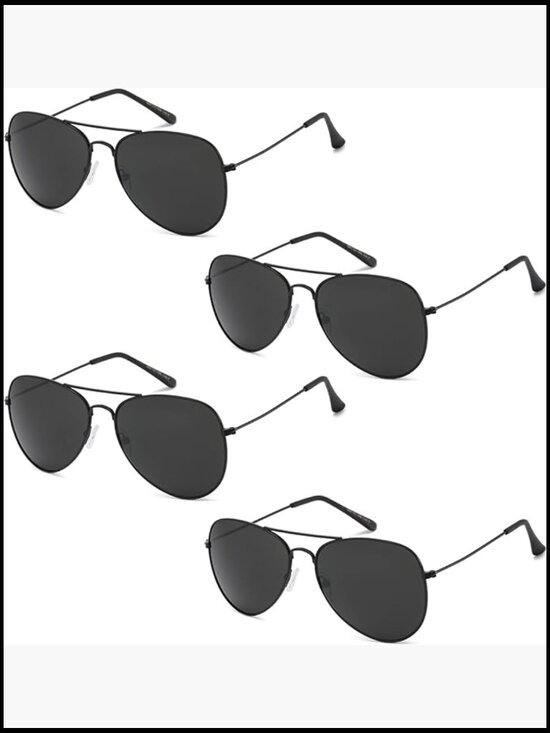 Metal Frame Aviator Sunglasses with UV Protection, Pack of 4 main image 4